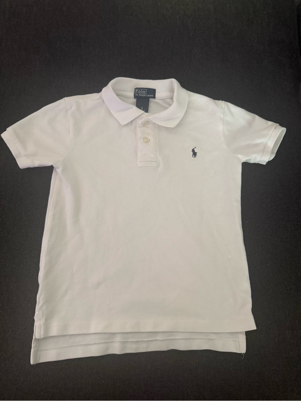 Polo by Ralph Lauren Kids White Short-Sleeve Polo with Navy Pony